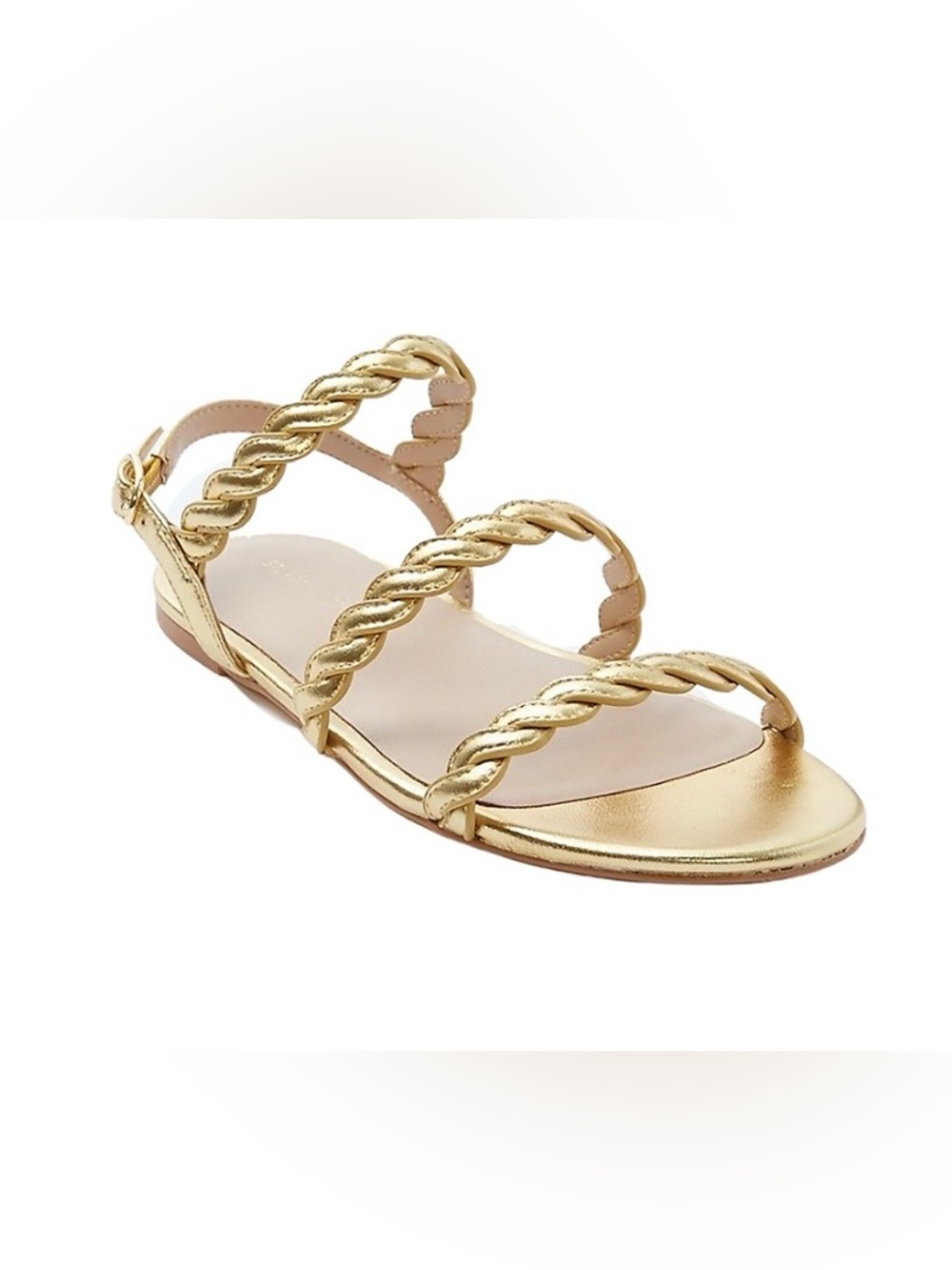 STEWART WEITZMAN Metallic Twisted Women's Flat Sandals. NWT